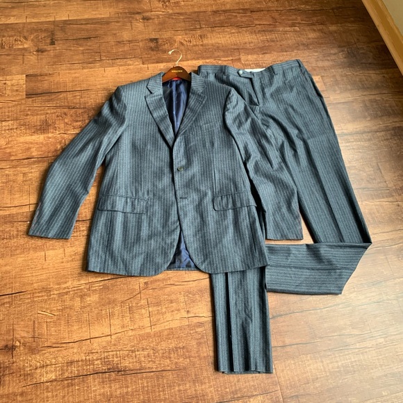 Isaia Napoli bluish Gray 100% wool 46L(56 8L) suit - Picture 7 of 8